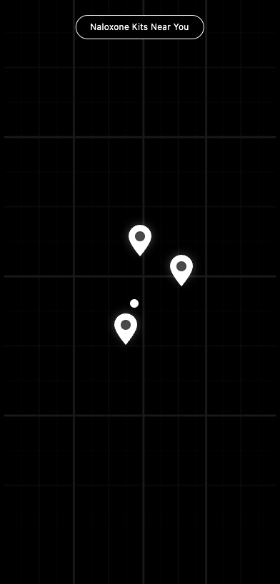 Map showing naloxone kit locations nearby